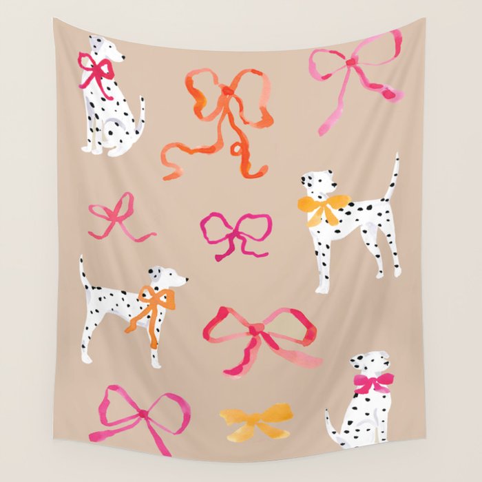 Dalmatians in Bows Wall Tapestry Gallery Image 1