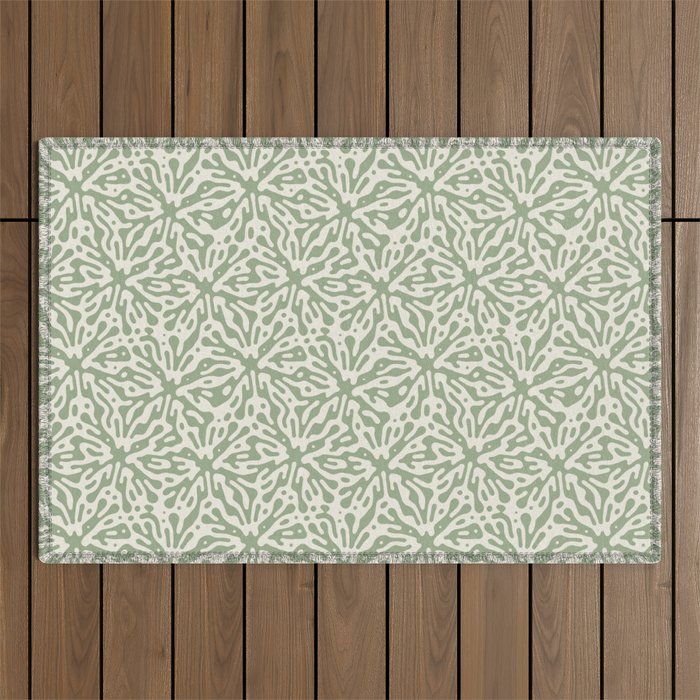 Organic Matter in Ivory and Green Outdoor Rug Gallery Image 1