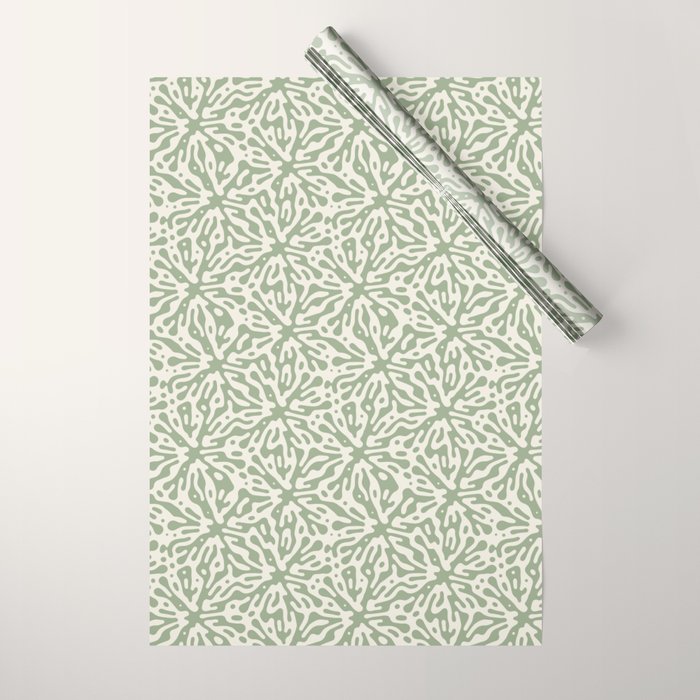 Organic Matter in Ivory and Green Wrapping Paper Gallery Image 1