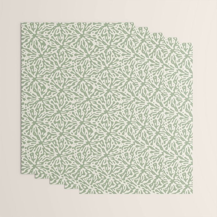 Organic Matter in Ivory and Green Wrapping Paper Gallery Image 3