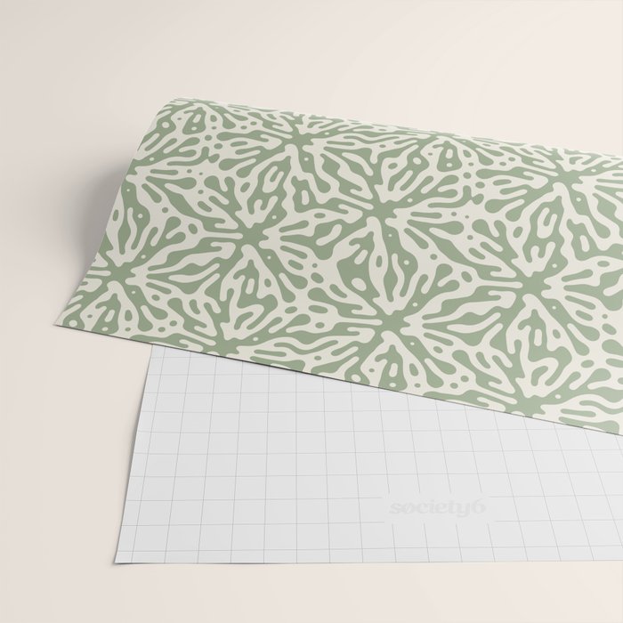 Organic Matter in Ivory and Green Wrapping Paper Gallery Image 2
