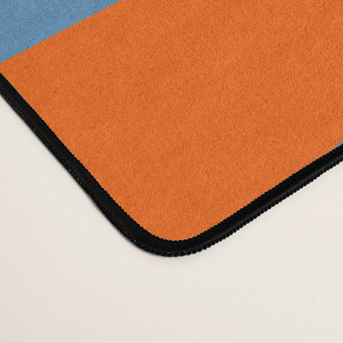 Palm Springs Retro Mid Century Modern Abstract Pattern Blue and Orange Desk Mat Gallery Image 4