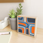 Palm Springs Retro Mid Century Modern Abstract Pattern Blue and Orange Mini Art Print Gallery Image 2