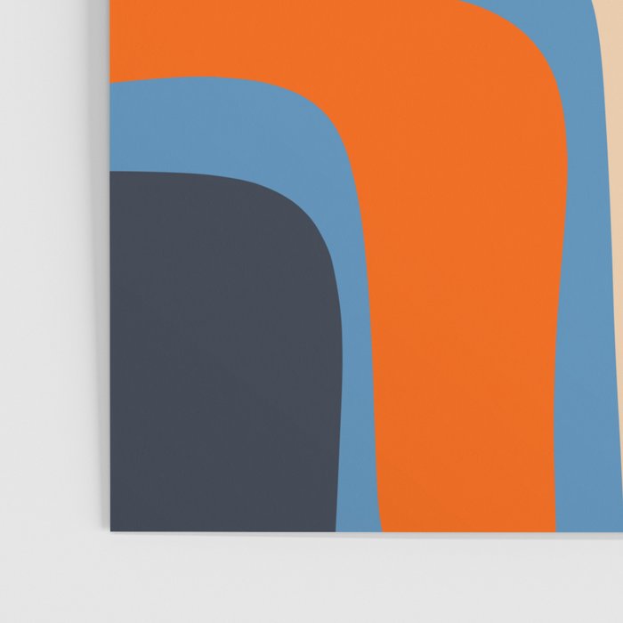 Palm Springs Retro Mid Century Modern Abstract Pattern Blue and Orange Poster Gallery Image 3