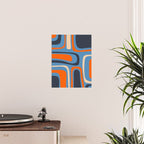 Palm Springs Retro Mid Century Modern Abstract Pattern Blue and Orange Poster Gallery Image 2