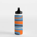 Palm Springs Retro Mid Century Modern Abstract Pattern Blue and Orange Water Bottle Gallery Image 3