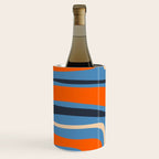 Palm Springs Retro Mid Century Modern Abstract Pattern Blue and Orange Wine Chiller Gallery Image 2