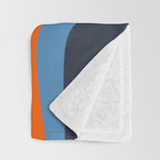 Palm Springs Retro Mid Century Modern Abstract Pattern Blue and Orange Throw Blanket Gallery Image 3