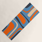 Palm Springs Retro Mid Century Modern Abstract Pattern Blue and Orange Yoga Mat Gallery Image 1