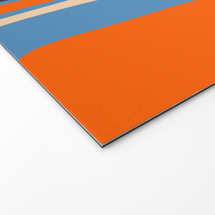 Palm Springs Retro Mid Century Modern Abstract Pattern Blue and Orange Welcome Mat Gallery Image 2