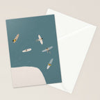 Surfers Surfing at the Sea Stationery Card Gallery Image 2