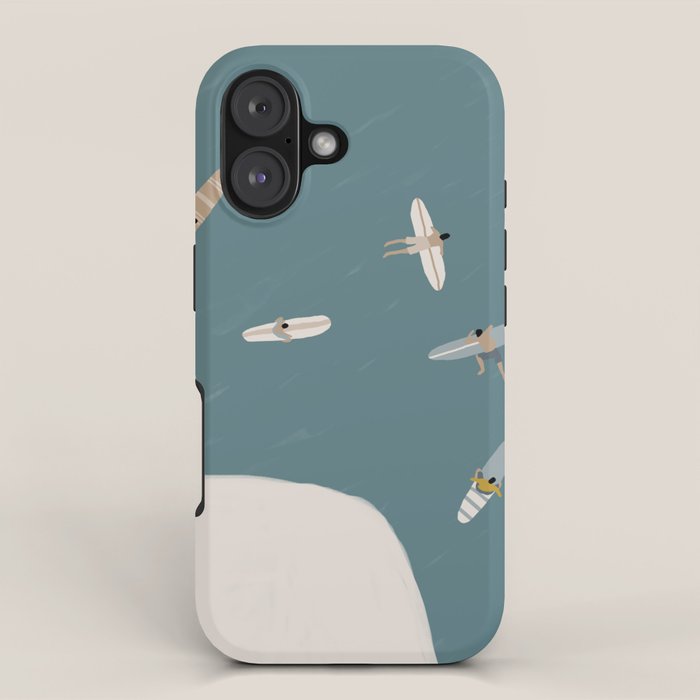 Surfers Surfing at the Sea iPhone Case Gallery Image 1