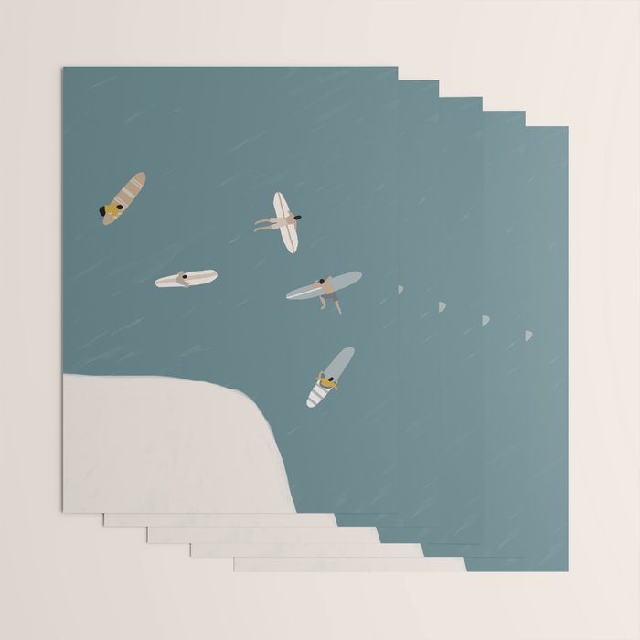 Surfers Surfing at the Sea Wrapping Paper Gallery Image 3