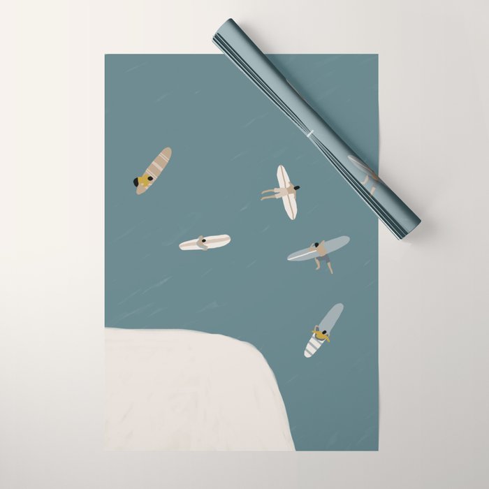Surfers Surfing at the Sea Wrapping Paper Gallery Image 1