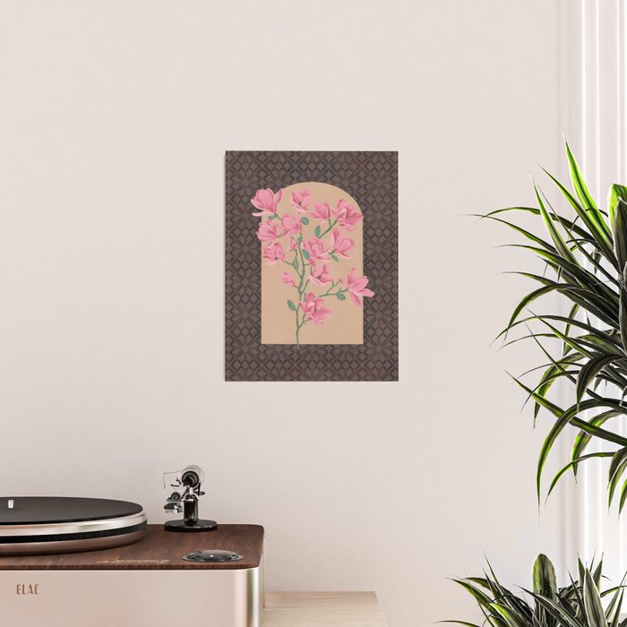 Magnolia Branch and Vintage Pattern Poster Gallery Image 2