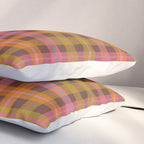 Gingham Plaid Eclectic Check Pattern on Brown Pillow Sham Gallery Image 3