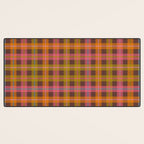 Gingham Plaid Eclectic Check Pattern on Brown Desk Mat Gallery Image 3