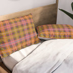 Gingham Plaid Eclectic Check Pattern on Brown Pillow Sham Gallery Image 2