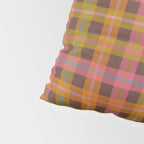 Gingham Plaid Eclectic Check Pattern on Brown Pillow Sham Gallery Image 4