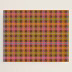 Gingham Plaid Eclectic Check Pattern on Brown Jigsaw Puzzle Gallery Image 1