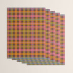 Gingham Plaid Eclectic Check Pattern on Brown Wrapping Paper Gallery Image 3