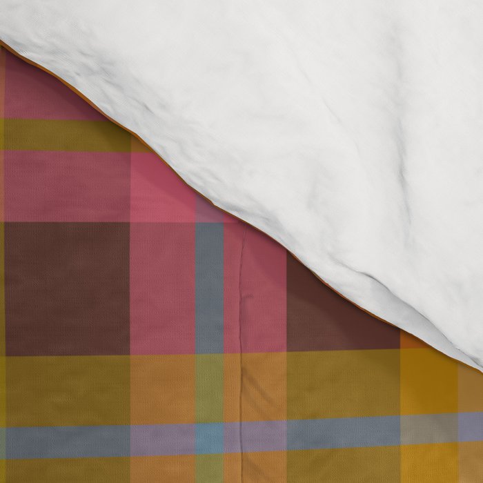 Gingham Plaid Eclectic Check Pattern on Brown Comforter Gallery Image 4