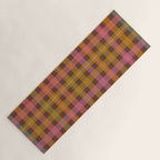 Gingham Plaid Eclectic Check Pattern on Brown Yoga Mat Gallery Image 1