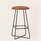 Gingham Plaid Eclectic Check Pattern on Brown Stool Gallery Image 1