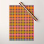 Gingham Plaid Eclectic Check Pattern on Brown Wrapping Paper Gallery Image 1