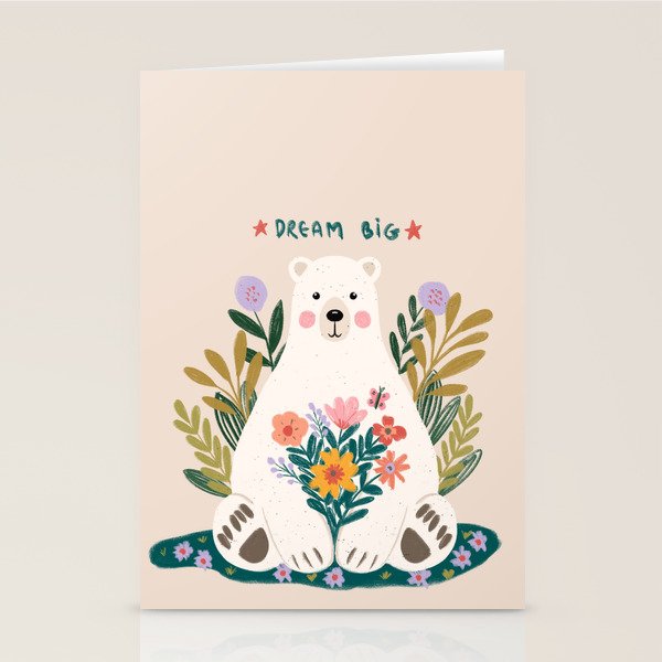 Dream Big Polar Bear Stationery Card Gallery Image 2