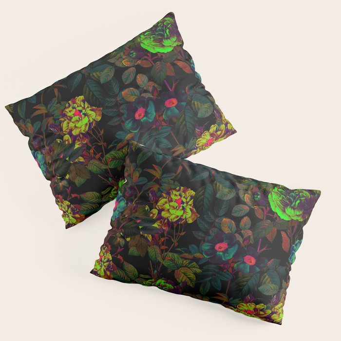 Floral Neon Garden Pillow Sham Gallery Image 3