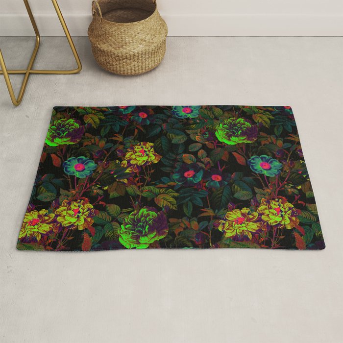 Floral Neon Garden Rug Gallery Image 1