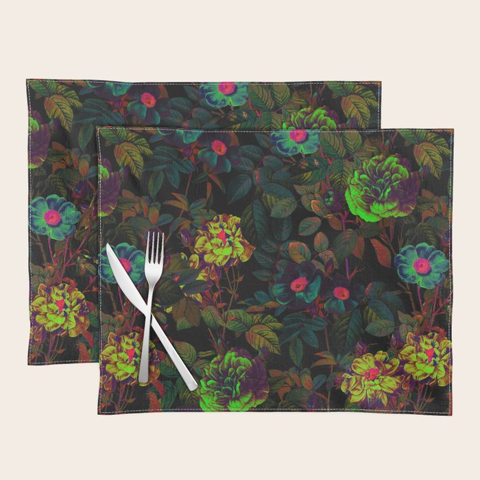 Floral Neon Garden Placemat Gallery Image 1