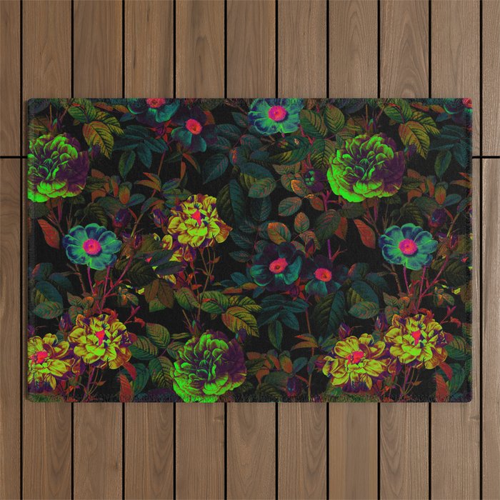 Floral Neon Garden Outdoor Rug Gallery Image 1