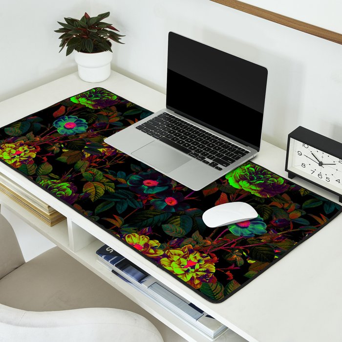 Floral Neon Garden Desk Mat Gallery Image 2