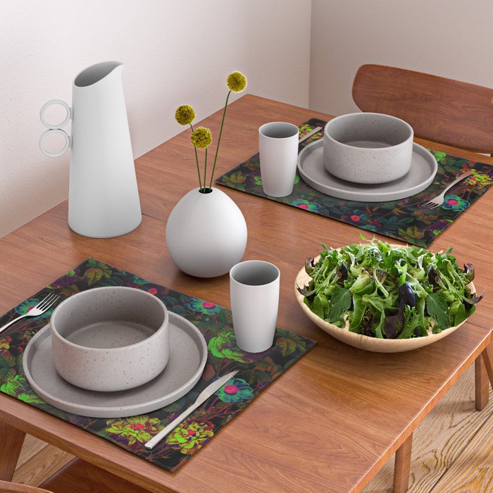 Floral Neon Garden Placemat Gallery Image 2