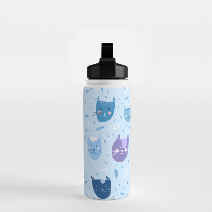 Little blue cats Water Bottle Gallery Image 2
