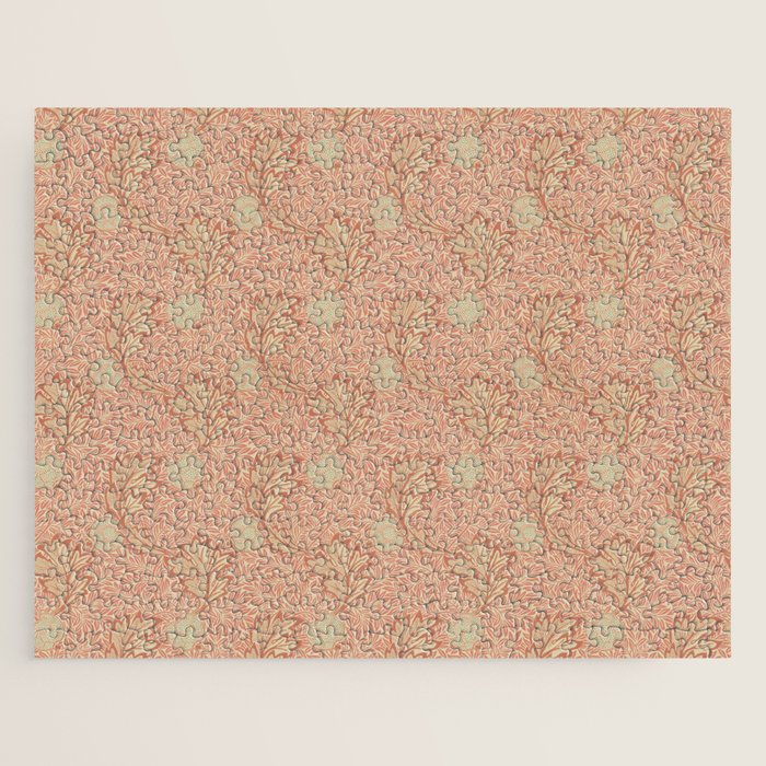 William Morris Apple Red Rust Gold Pattern Jigsaw Puzzle Gallery Image 1