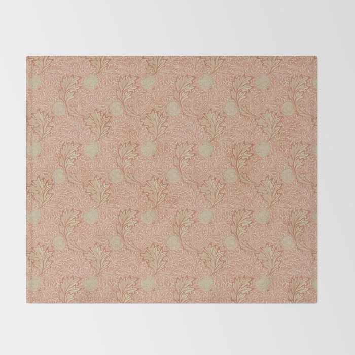 William Morris Apple Red Rust Gold Pattern Throw Blanket Gallery Image 2