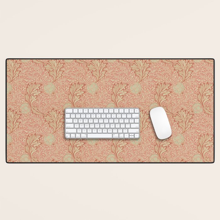 William Morris Apple Red Rust Gold Pattern Desk Mat Gallery Image 1