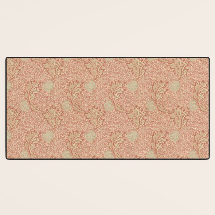William Morris Apple Red Rust Gold Pattern Desk Mat Gallery Image 3