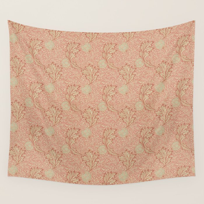 William Morris Apple Red Rust Gold Pattern Wall Tapestry Gallery Image 1