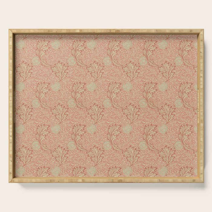 William Morris Apple Red Rust Gold Pattern Serving Tray Gallery Image 1