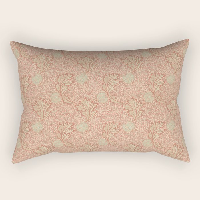 William Morris Apple Red Rust Gold Pattern Rectangular Pillow Gallery Image 2