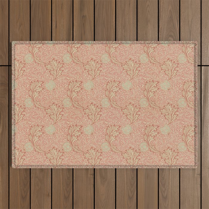 William Morris Apple Red Rust Gold Pattern Outdoor Rug Gallery Image 1