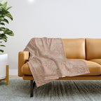 William Morris Apple Red Rust Gold Pattern Throw Blanket Gallery Image 1