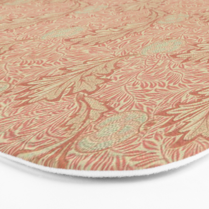 William Morris Apple Red Rust Gold Pattern Bath Mat Gallery Image 3