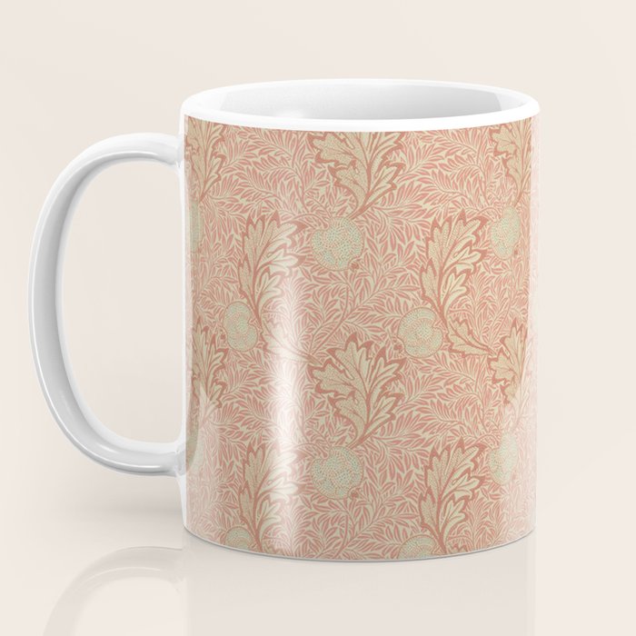 William Morris Apple Red Rust Gold Pattern Coffee Mug Gallery Image 3