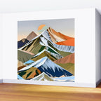 The Great Mountain Ranges, Nature Photography Collage, Digital Eclectic Geometric, Landscape Travel Contemporary Boho, Mountains Hills Adventure Wall Mural Gallery Image 2