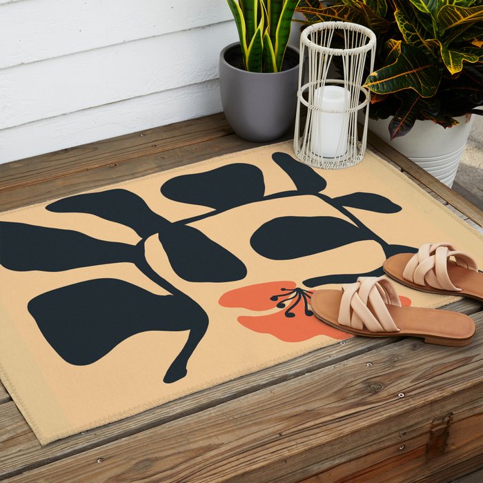 Midcentury Hibiscus Outdoor Rug Gallery Image 2